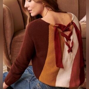 SEZANE Crepin Sweater - Silk back tie